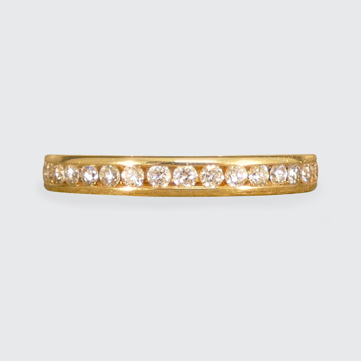 Full Diamond Eternity Ring Channel Setting 18ct Yellow Gold Small Finger Size