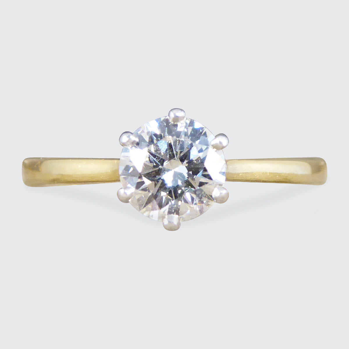 Vintage Brilliant Cut Diamond Solitaire Engagement Ring in 18ct Gold