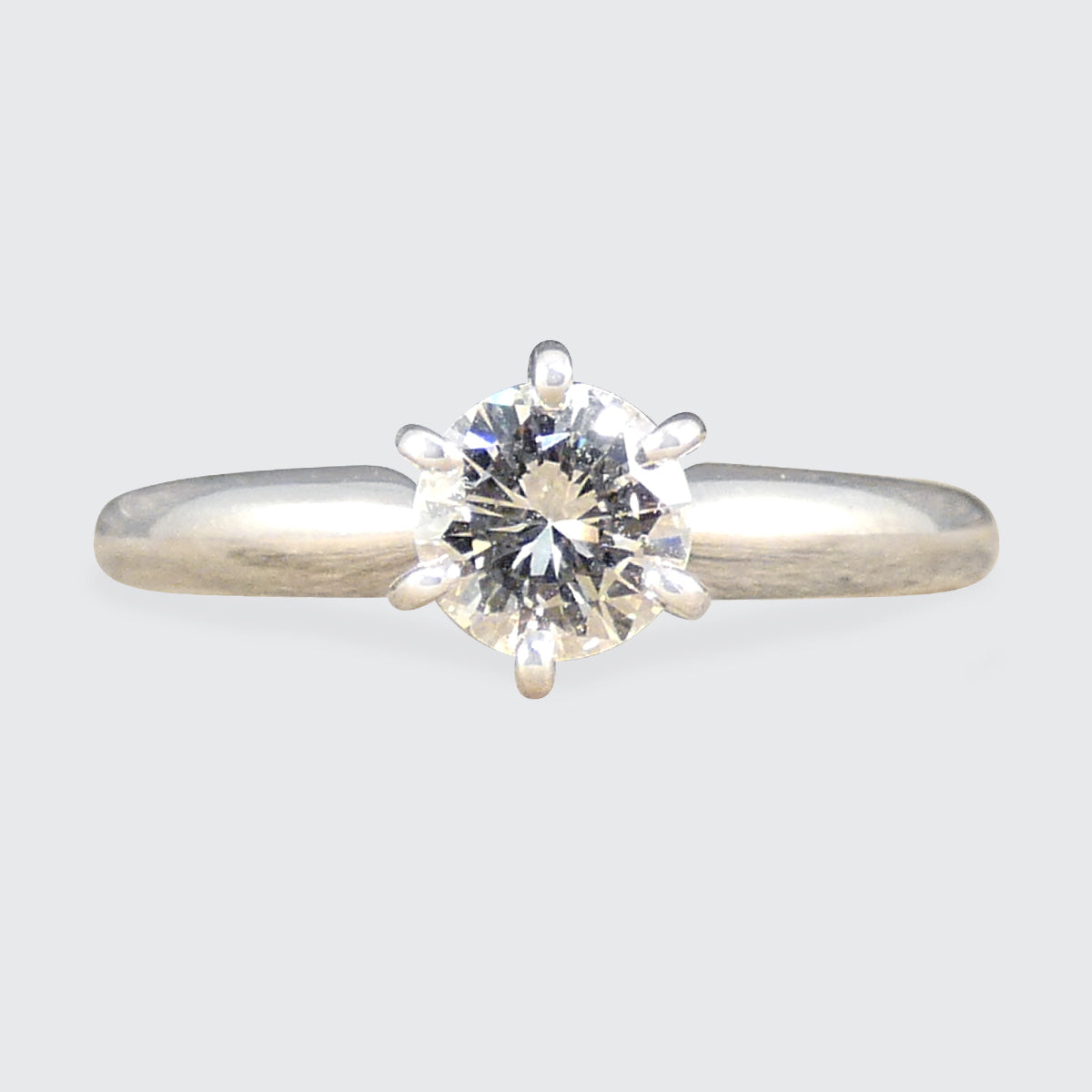 0.50ct Diamond Solitaire High Set Engagement Ring in 14ct White Gold