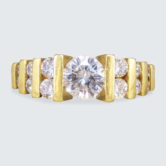 Vintage Diamond Stage Stepped Ring in 18ct Yellow Gold