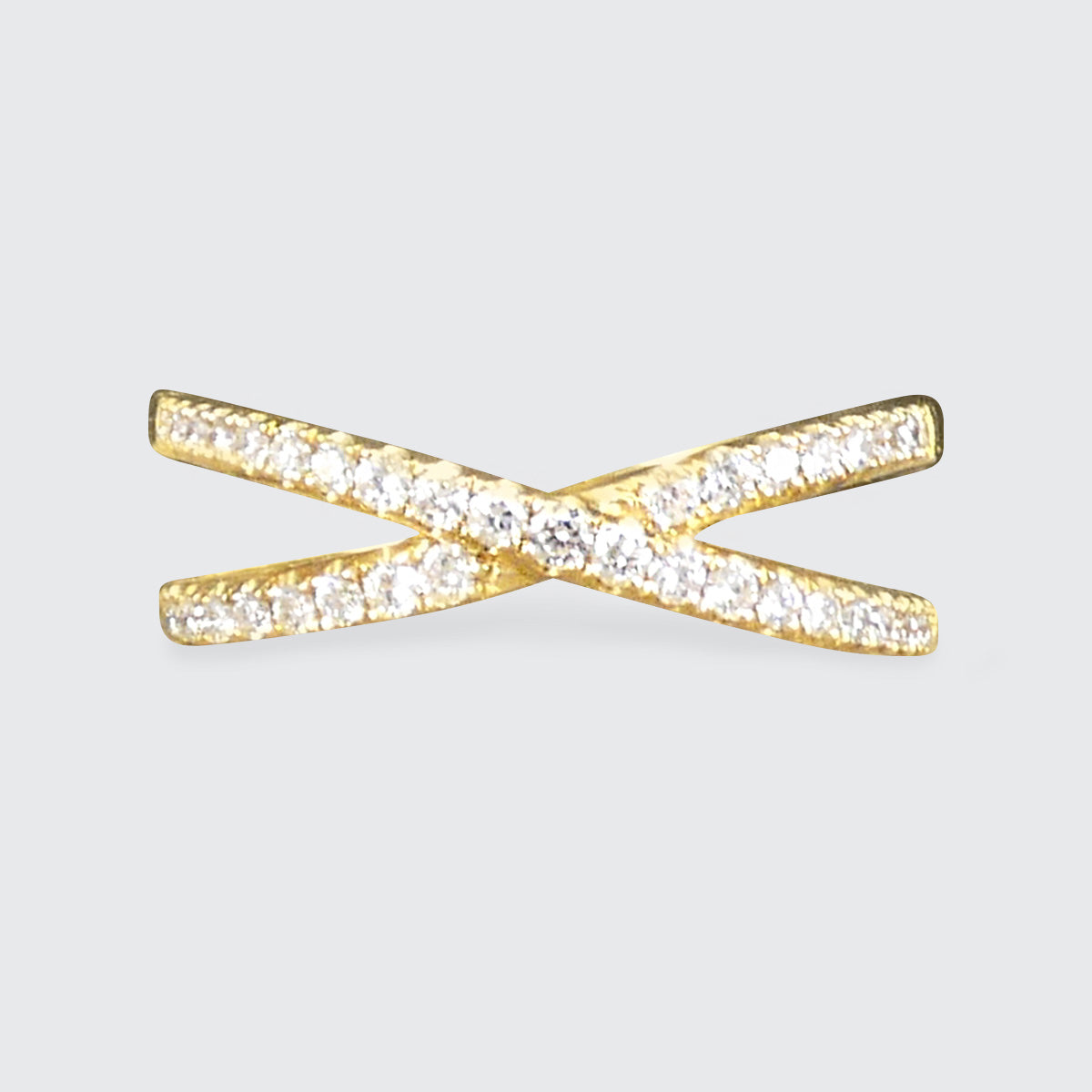 Diamond Two Strand Crossover Ring in 18ct Yellow Gold