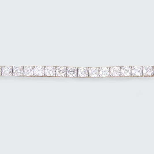 4.13ct Diamond Box Set Tennis Bracelet in 18ct White Gold