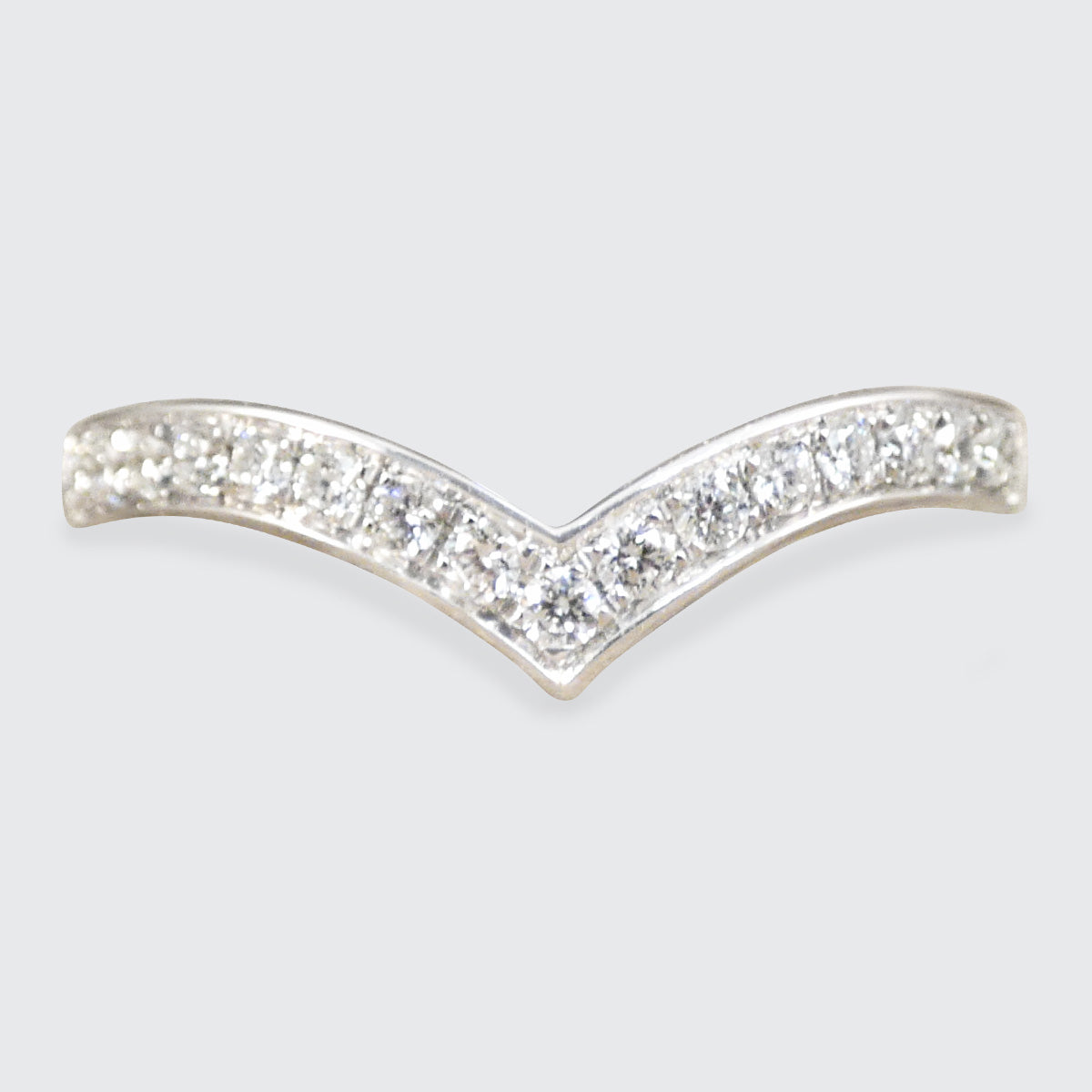 Diamond set wishbone rign in 9ct White Gold.