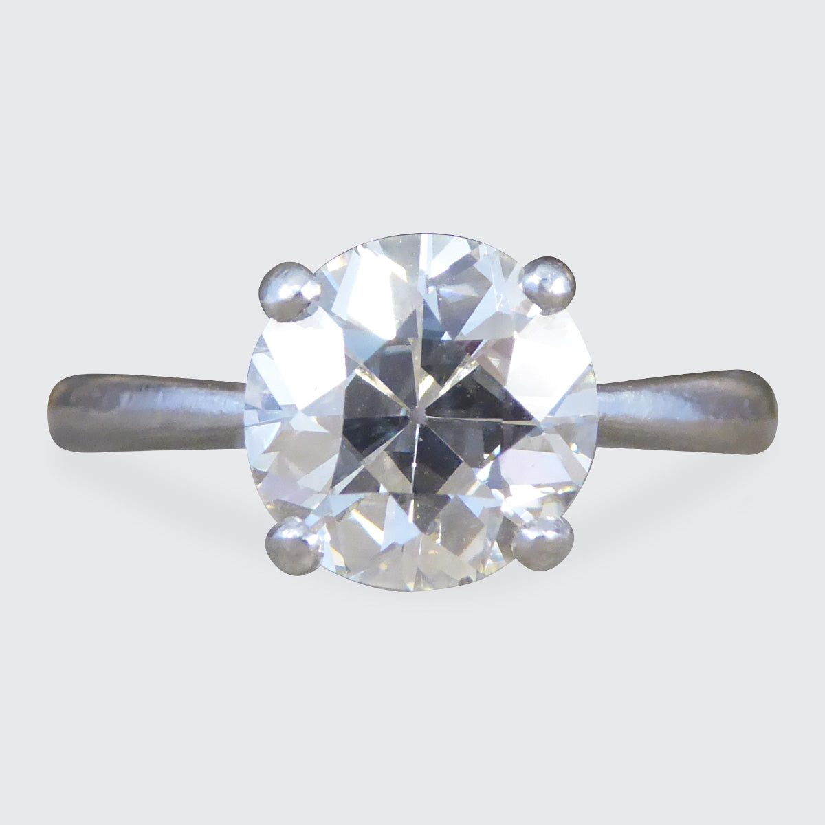 2.44ct Old European Cut Diamond Solitaire Ring in Platinum