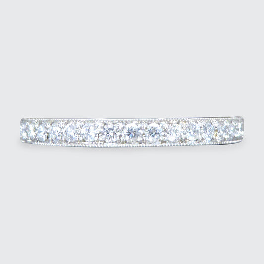 Modern Brilliant Cut Diamond Channel Set Half Eternity Ring in Platinum