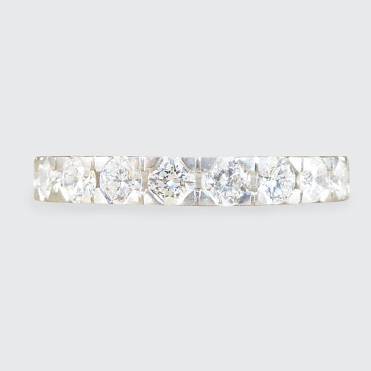 Modern Diamond Half Eternity Ring in Platinum