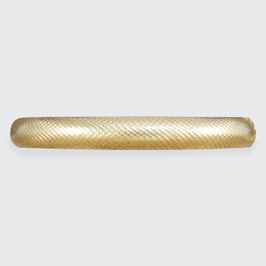 Vintage bangle crafted in 9ct yellow gold, featuring a textured design with an elegant and timeless finish.