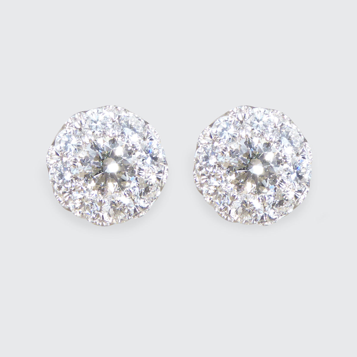 Diamond Stud Earrings with 3.00ct Look Illusion in 18ct White Gold
