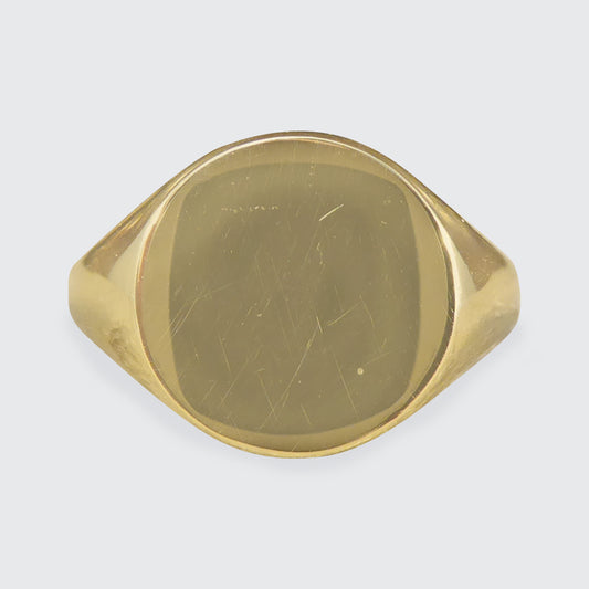 New Circular Signet Pinky Ring in 9ct Yellow Gold