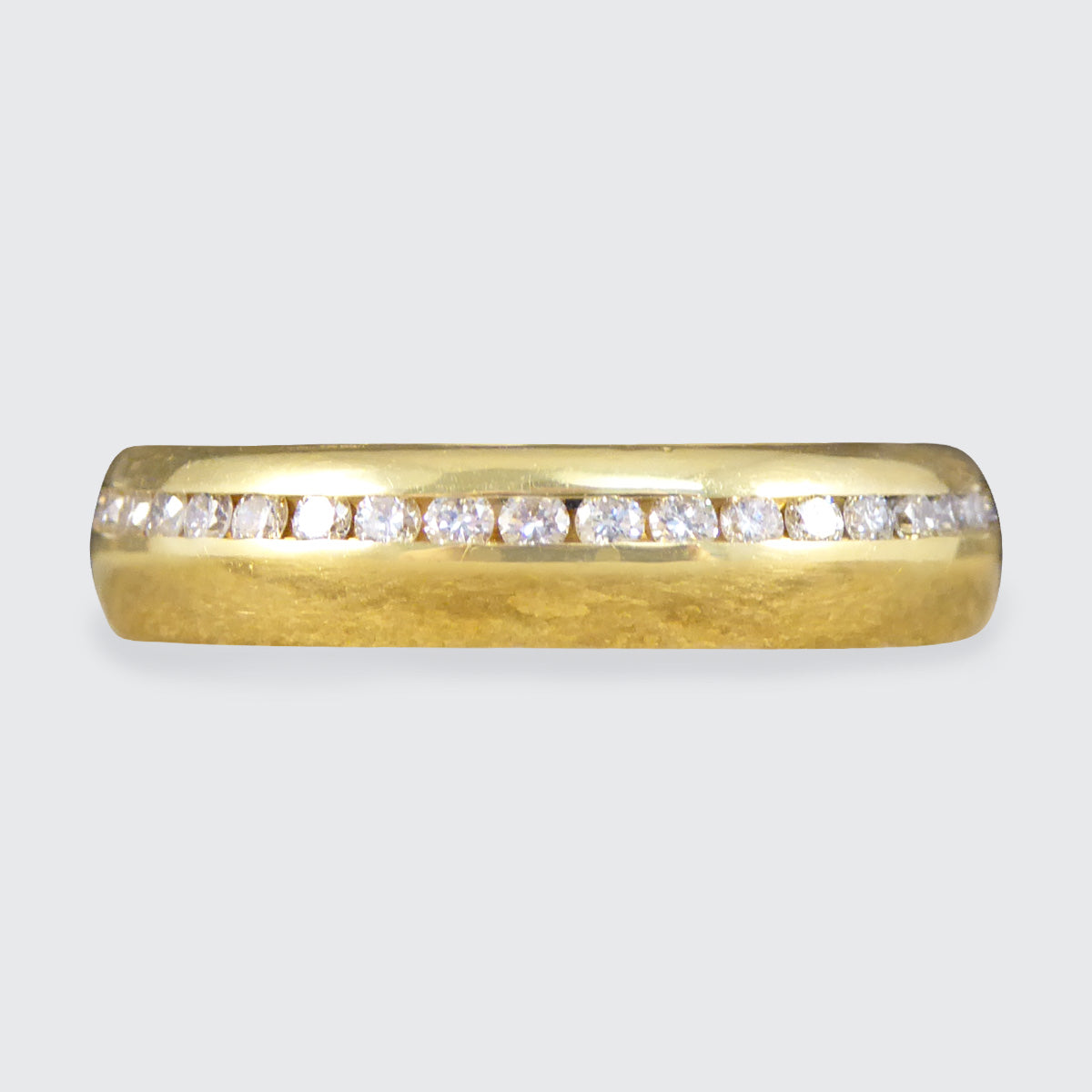 Solid 18ct Yellow Gold Full Diamond Eternity Set Wedding Band Ring by Bunz