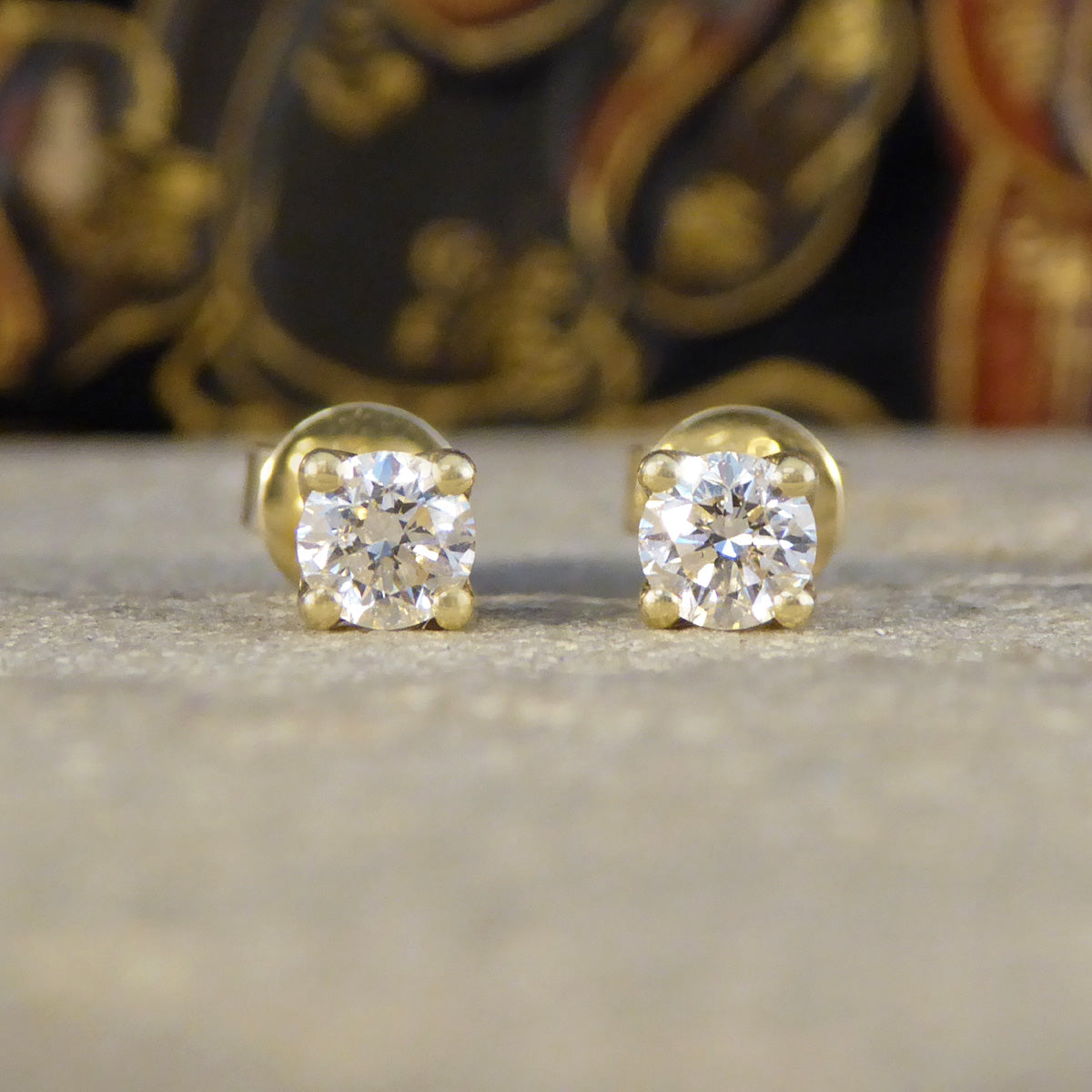 0.50ct Diamond Stud Earrings in Yellow Gold
