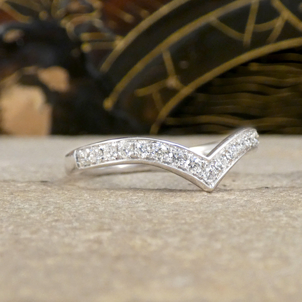 Diamond wishbone ring featuring 0.25ct Brilliant Cut Diamonds.