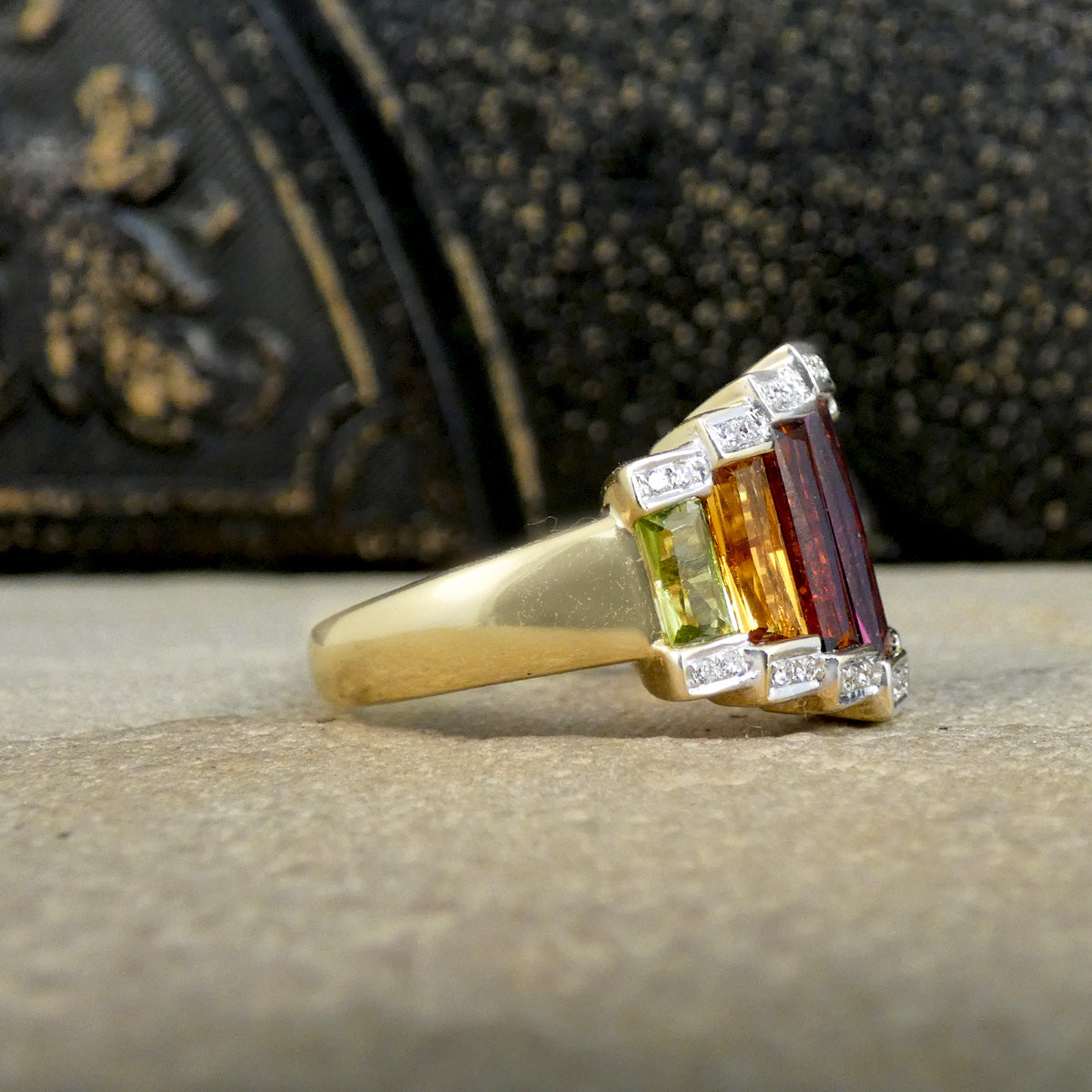 Bellarri Ultimate Colour Multigem Set Ring in 18ct Yellow Gold Wharfedale Antiques
