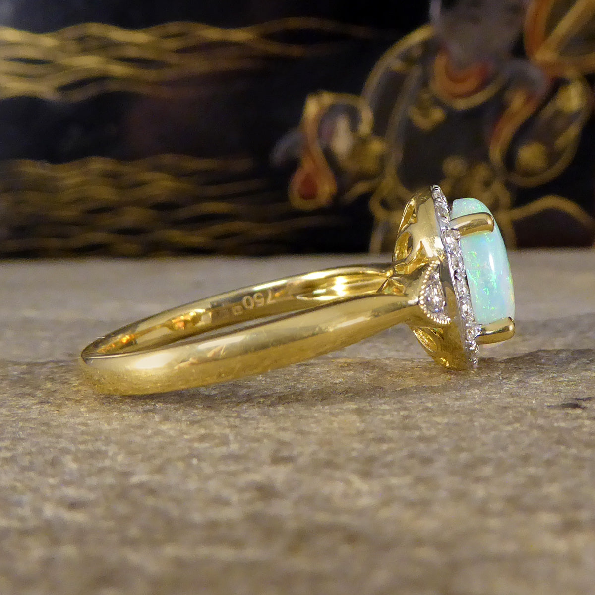 Opal cluster sale ring gold