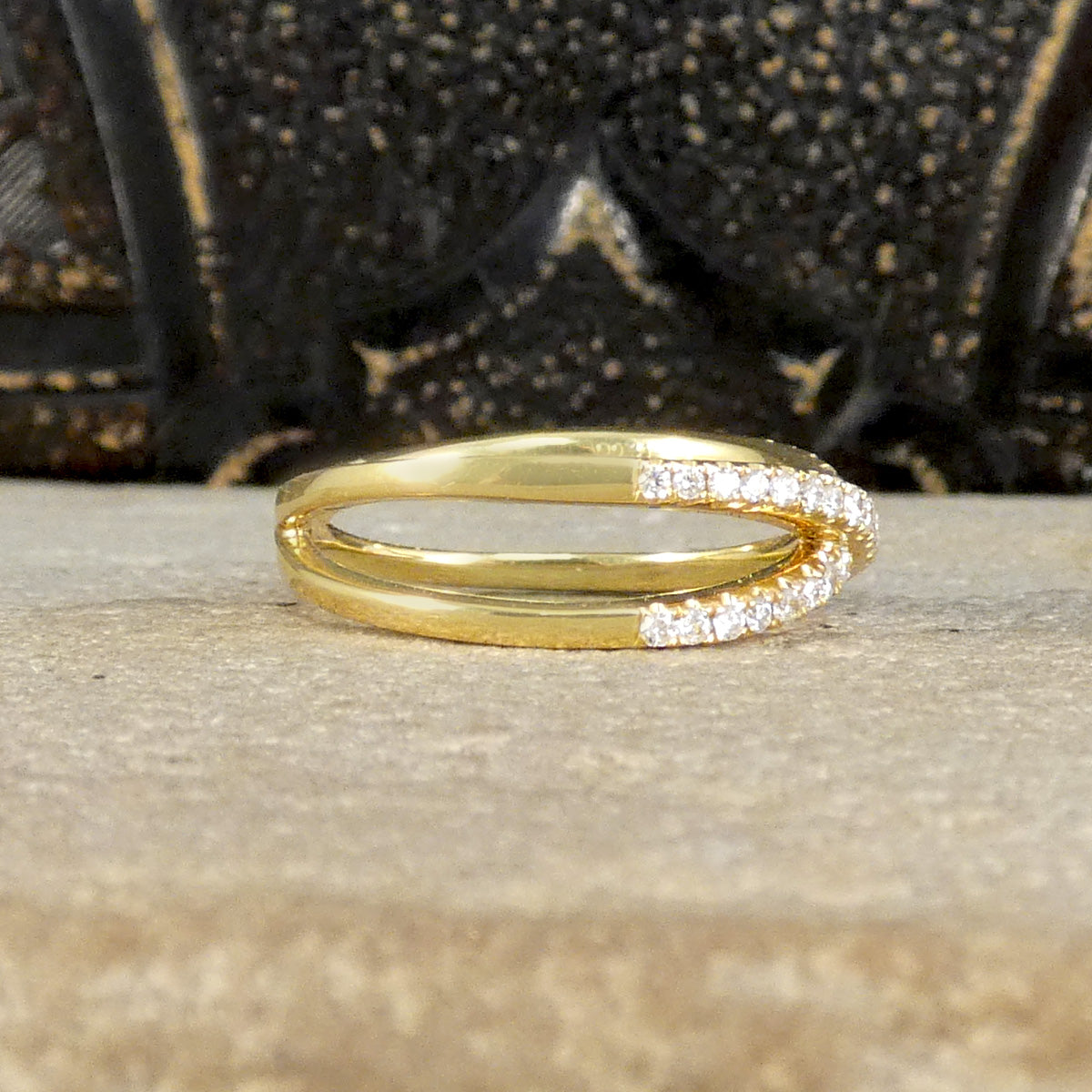 Diamond Two Strand Crossover Ring in 18ct Yellow Gold