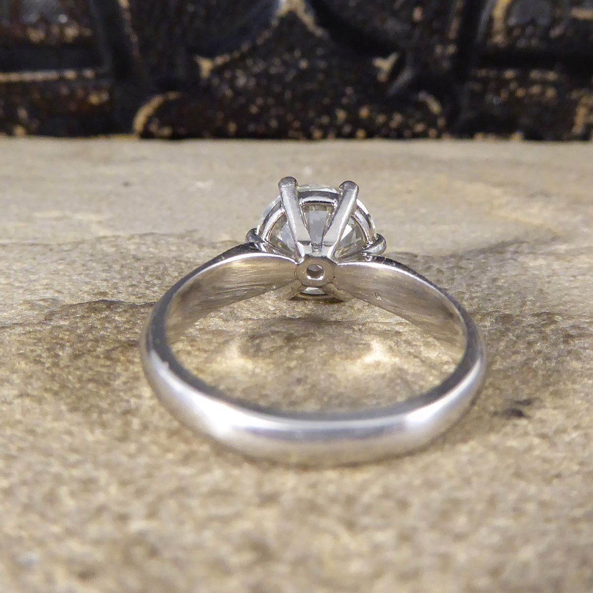 2.54ct Brilliant Cut Diamond Solitaire Engagement Ring on Plain Platinum Band