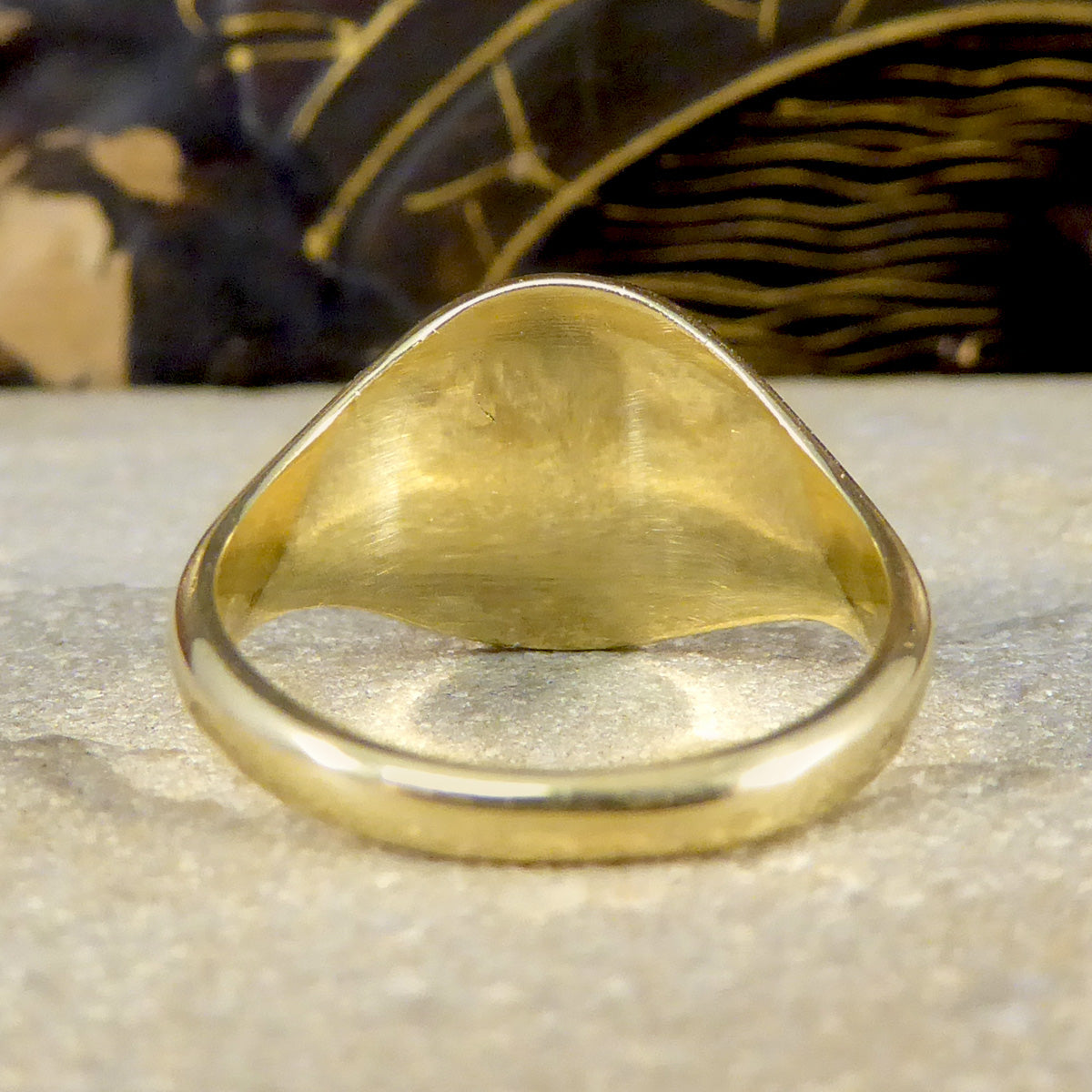 New Circular Signet Pinky Ring in 9ct Yellow Gold