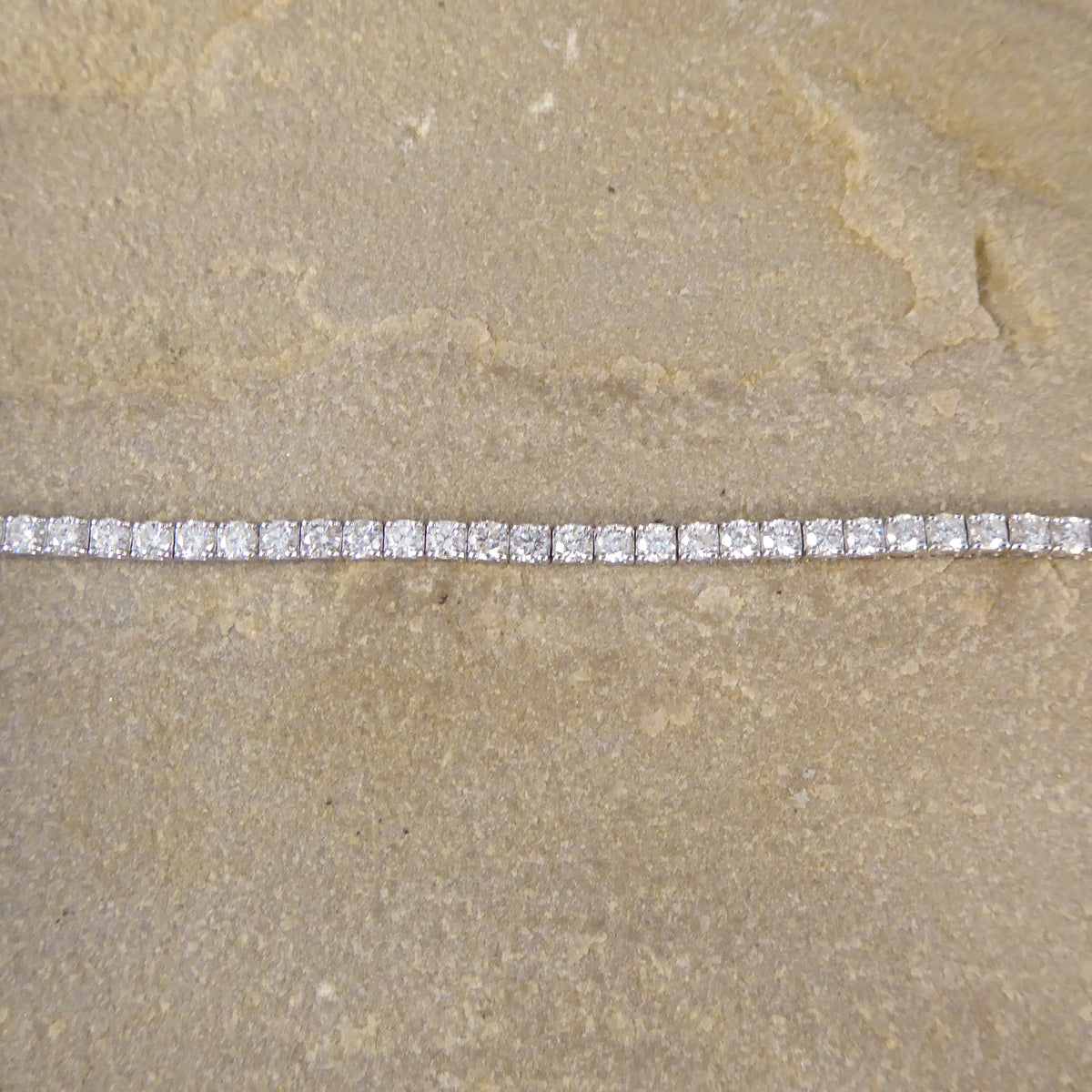 4.13ct Diamond Box Set Tennis Bracelet in 18ct White Gold