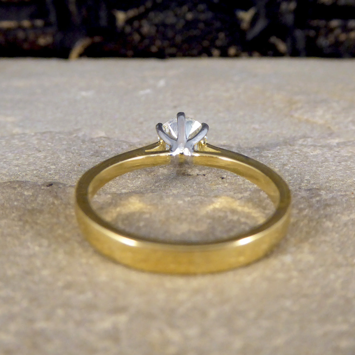 Vintage Brilliant Cut Diamond Solitaire Engagement Ring in 18ct Gold