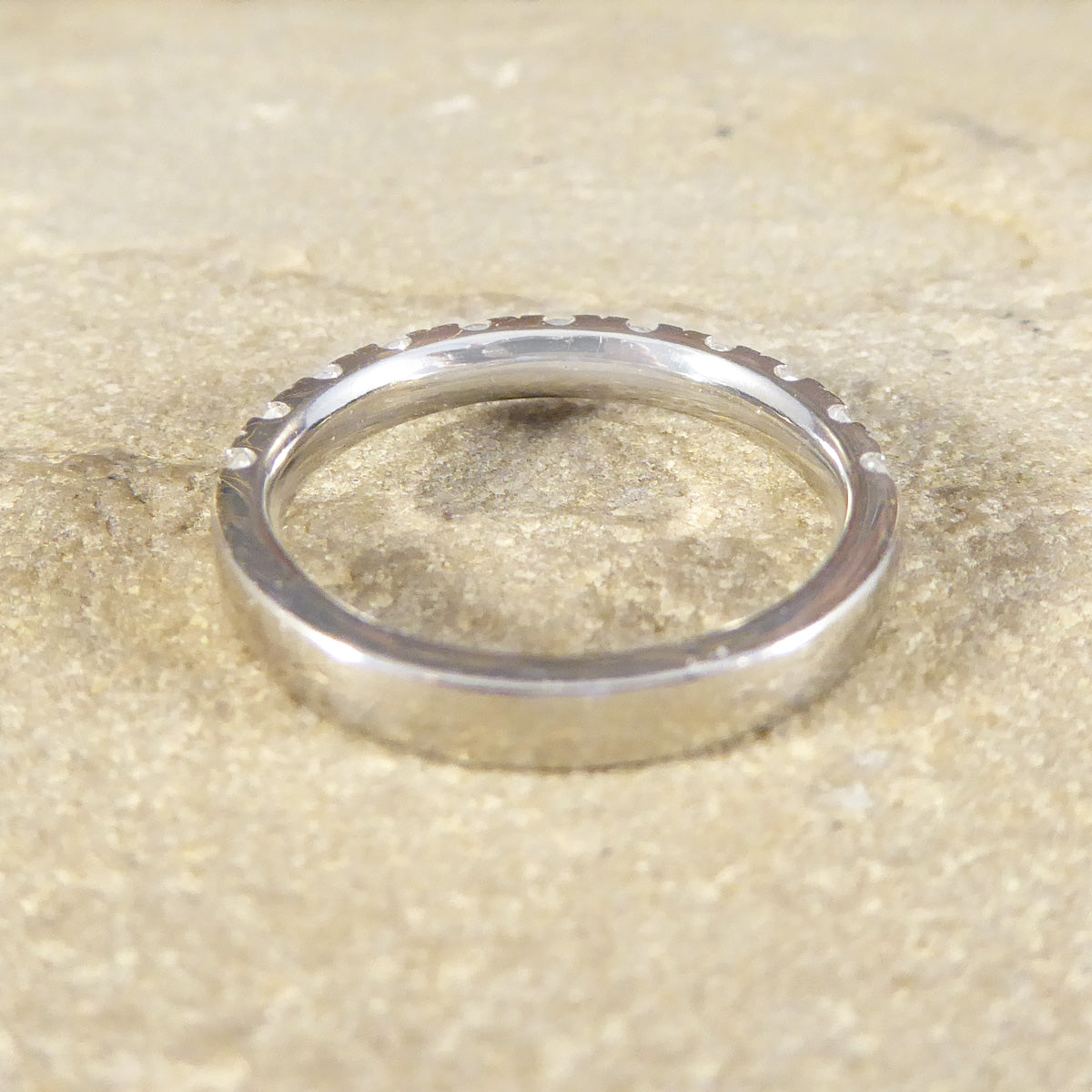 Modern Diamond Half Eternity Ring in Platinum