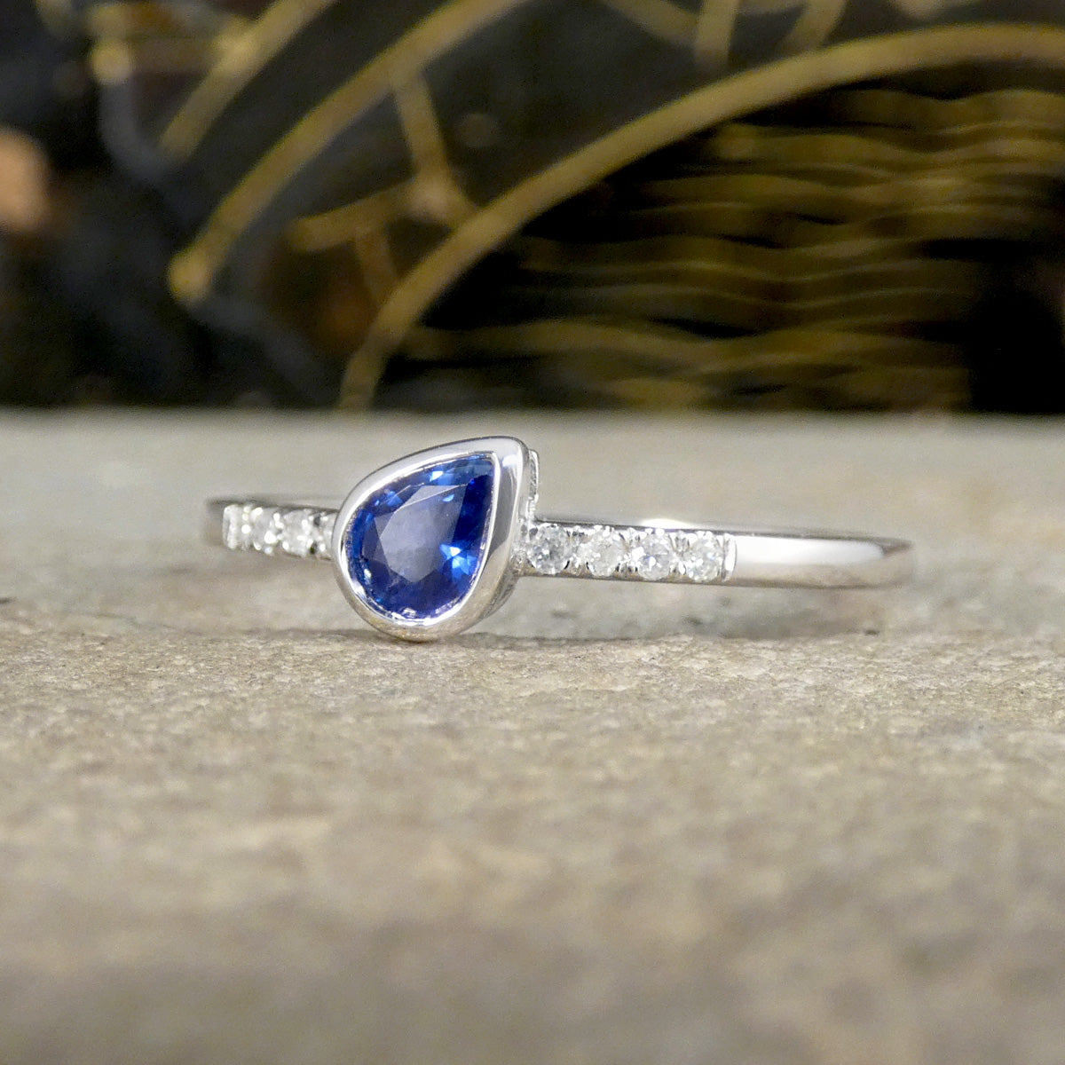 Vibrant blue sapphire or September birthstone, perfect gift idea.