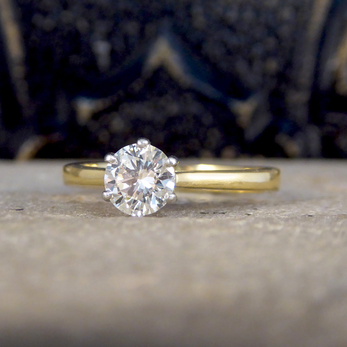 Vintage Brilliant Cut Diamond Solitaire Engagement Ring in 18ct Gold