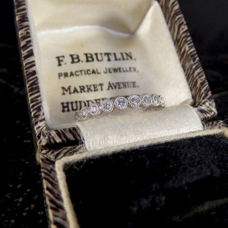 Diamond Rub Over Collar Set White Gold Half Eternity Ring