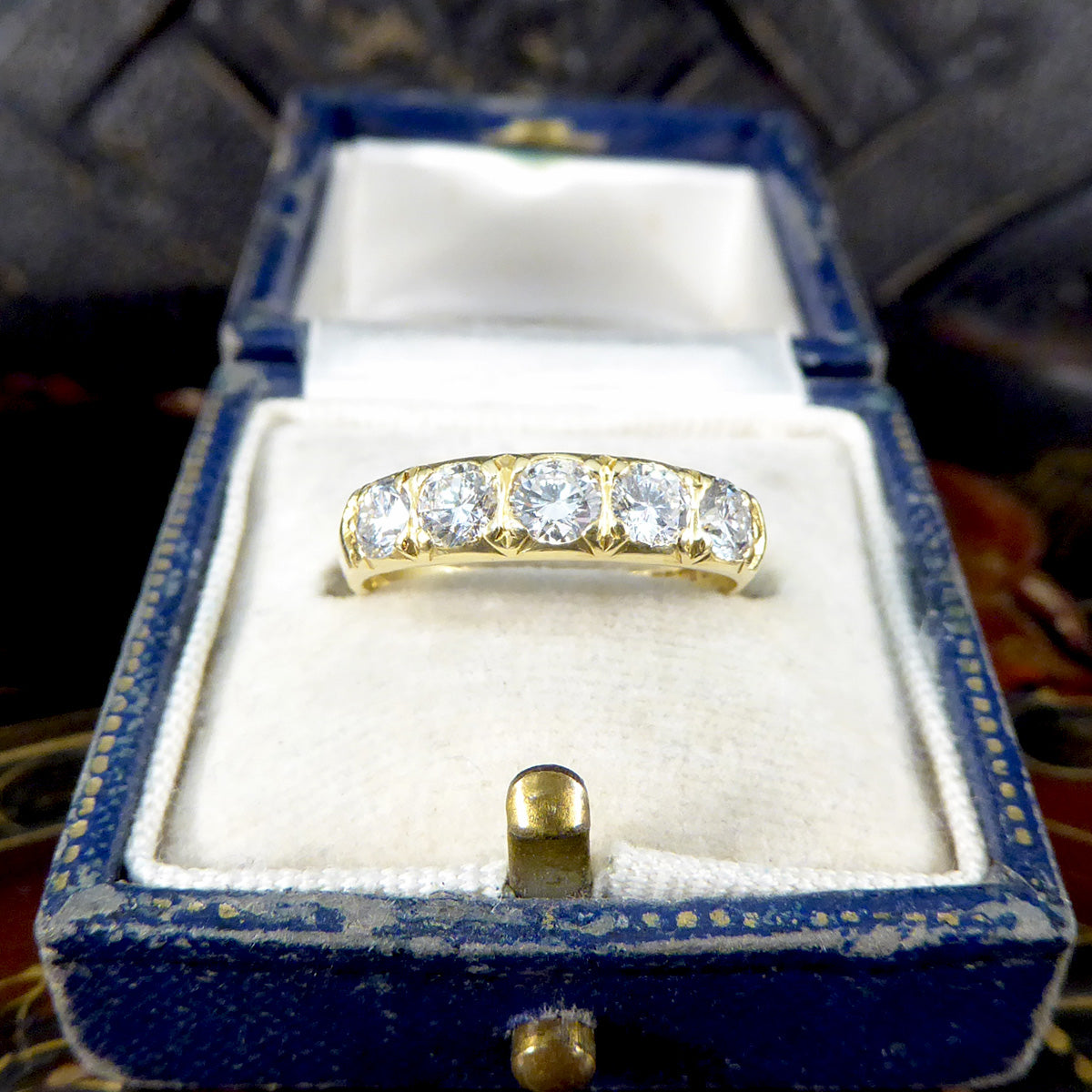Vintage 0.75ct Diamond Five Stone Ring in 18ct Yellow Gold