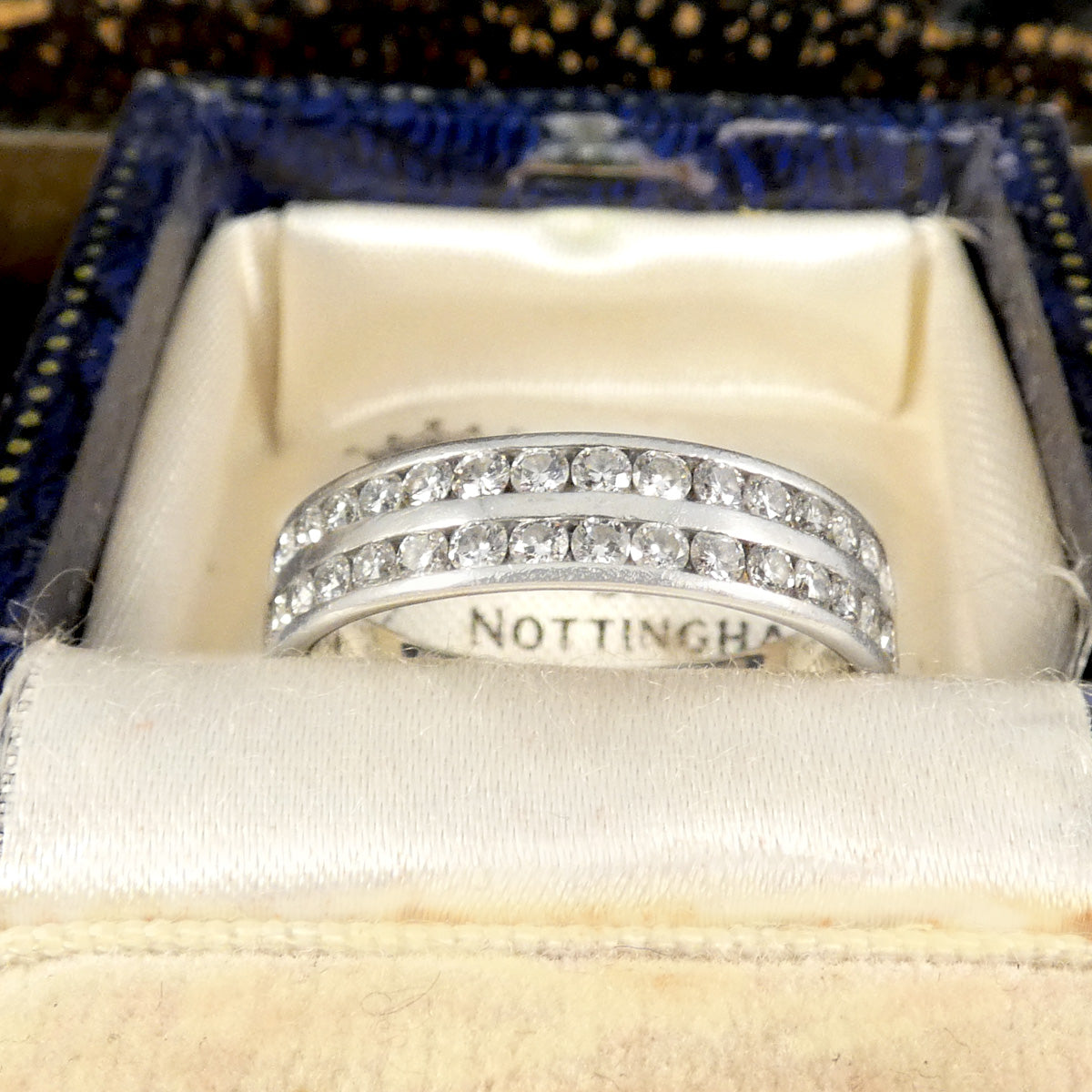 0.75ct Brilliant Cut Diamond Double Row Half Eternity Ring in Platinum