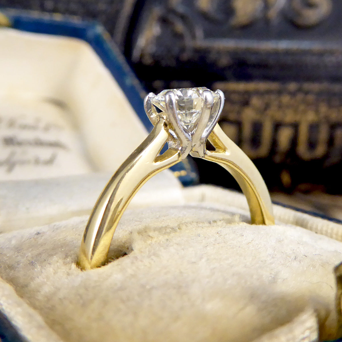 Vintage Brilliant Cut Diamond Solitaire Engagement Ring in 18ct Gold