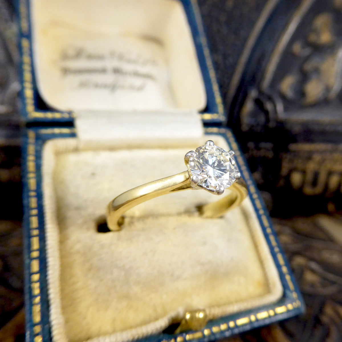 Vintage Brilliant Cut Diamond Solitaire Engagement Ring in 18ct Gold