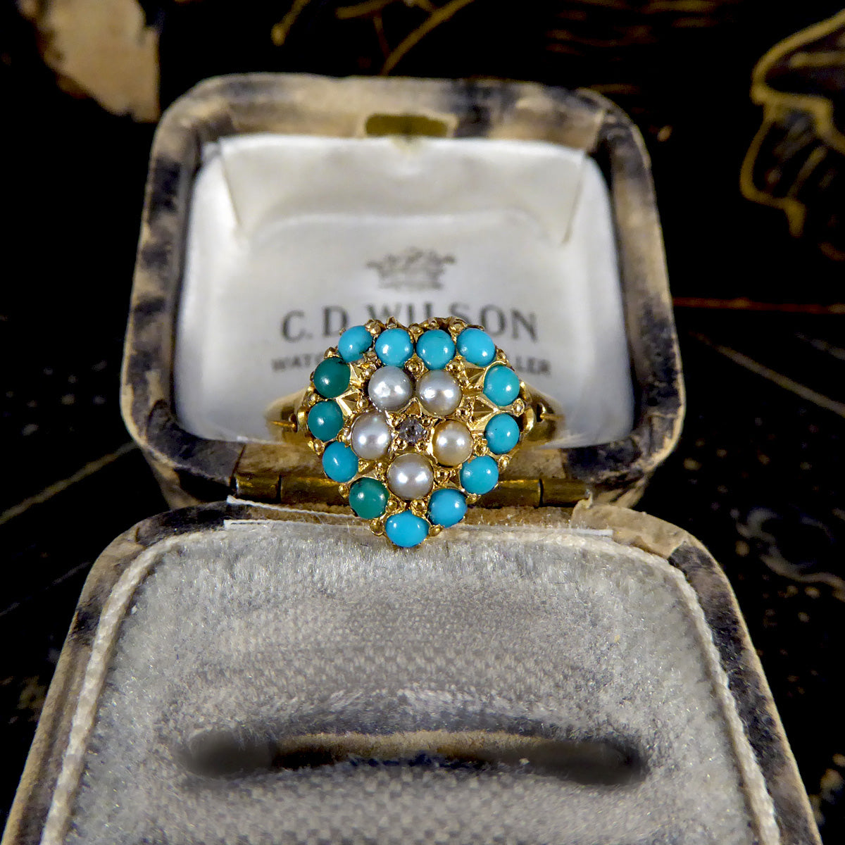 Turquoise hot sale cluster ring