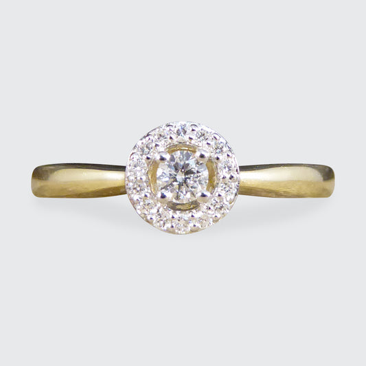 Contemporary Diamond Target Ring in 9ct Yellow Gold