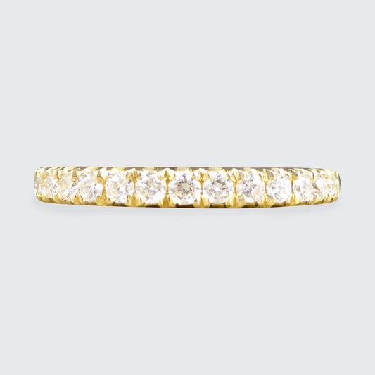 Modern Brilliant Cut Diamond Half Eternity Ring in 18ct Yellow Gold