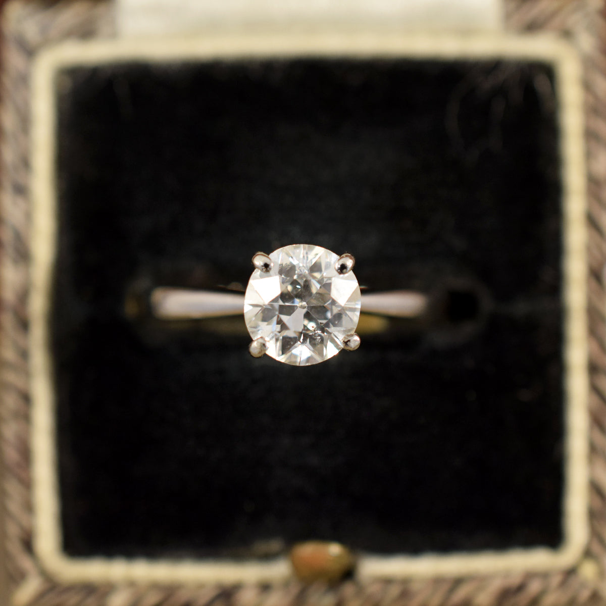 1.07ct Old European Cut Diamond Solitaire Ring in 18ct White Gold