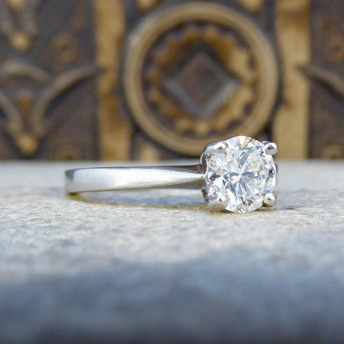 0.70ct Diamond Solitaire Engagement Ring Modelled in Platinum