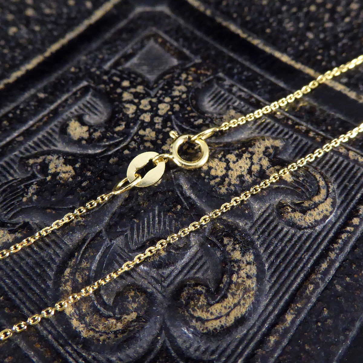Diamond Set S Initial Pendant in 18ct Yellow Gold on a Yellow Gold Necklace Chain