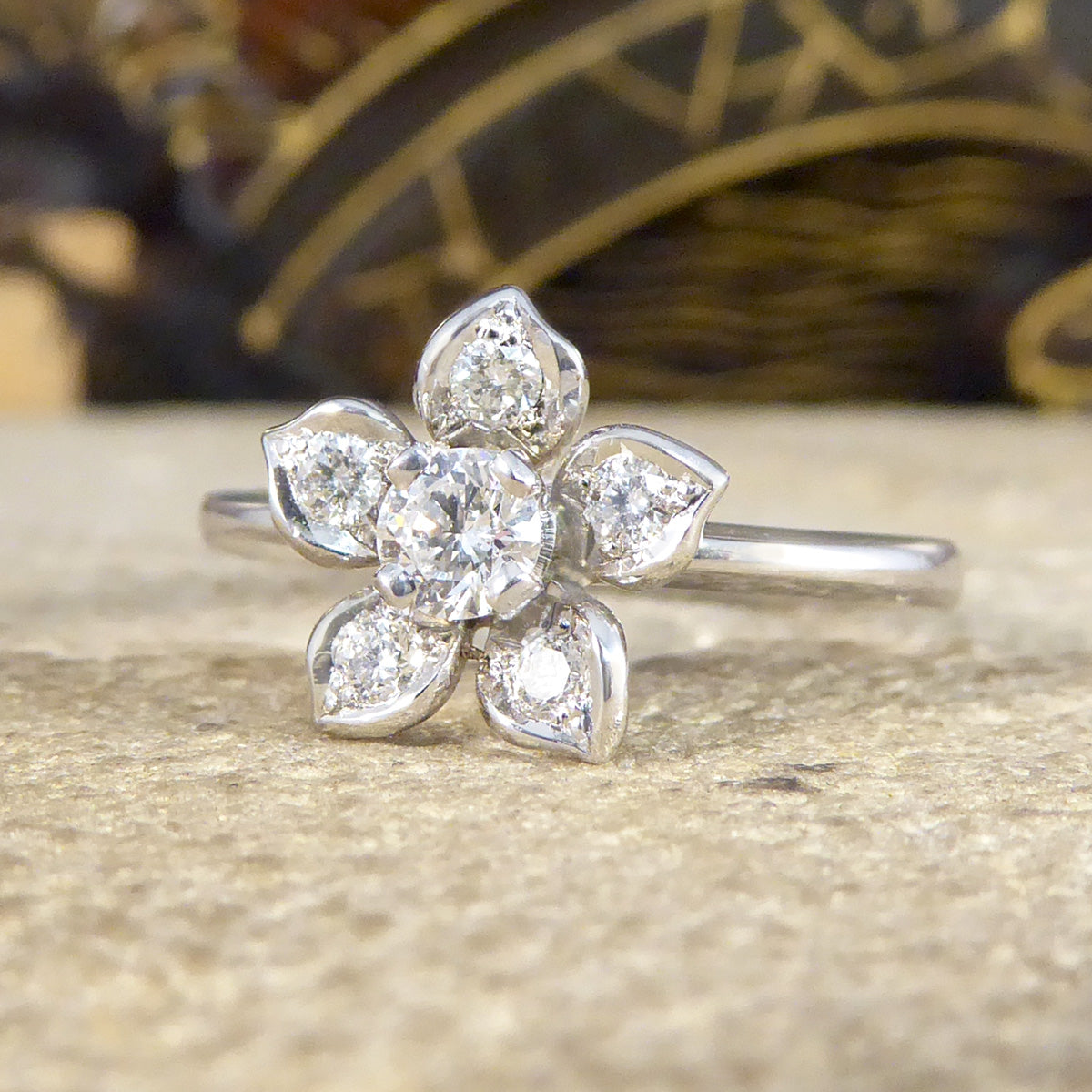 Diamond ring hot sale flower setting