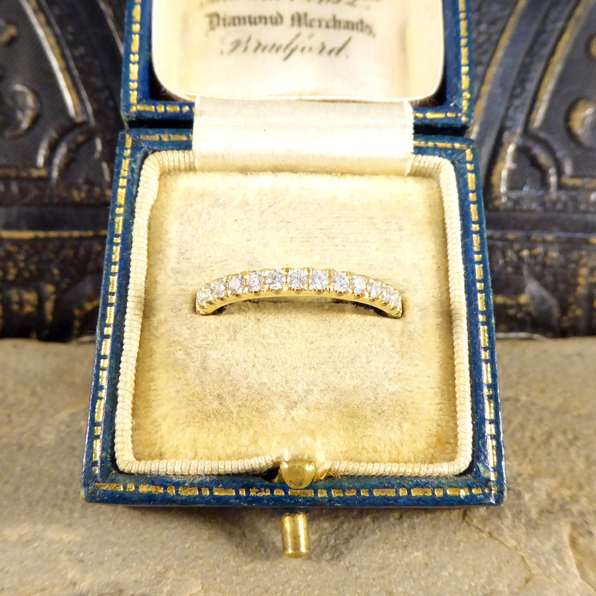 Modern Brilliant Cut Diamond Half Eternity Ring in 18ct Yellow Gold
